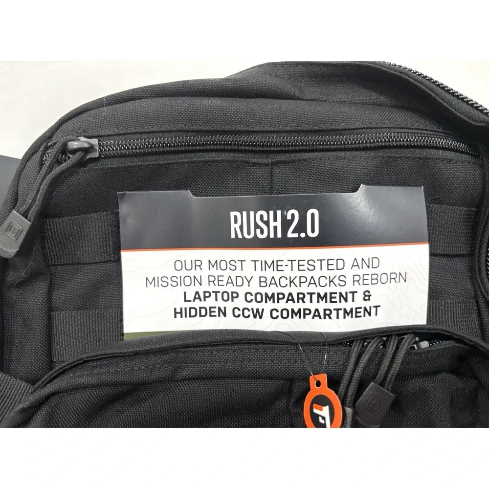 5.11 Tactical Rush 2.0 Backpack 24L Black MOLLE CCW Laptop Tactical Pack NWT